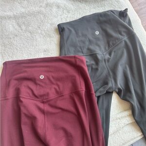 Lululemon Burgundy and Gray Leggings